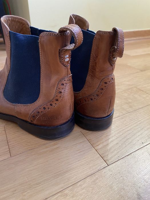 Skórzane sztyblety botki brązowe 38 skóra eleganckie damskie