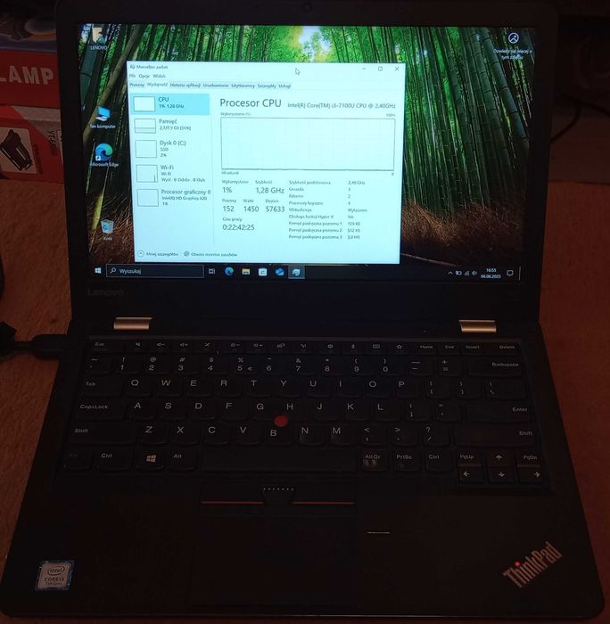 Laptop LENOVO ThinkPad Intel Core i3 4x2,4GHz 16GB RAM DDR4 1TB SSD