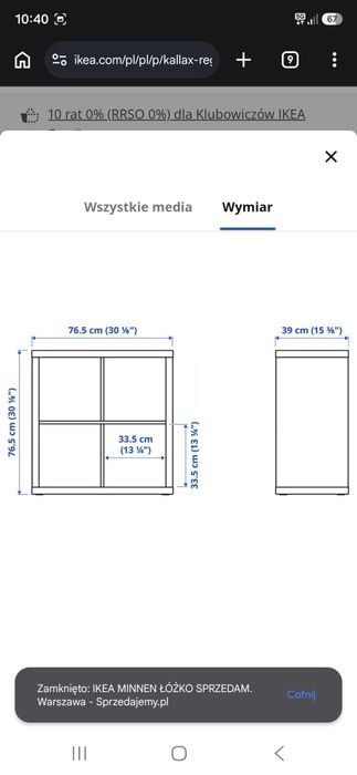Ikea kallax regał szuflady drzwiczki 2 szt.