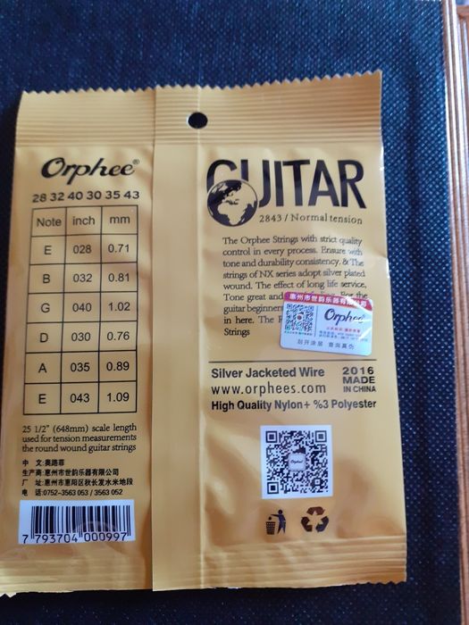 Conjunto Set de 6 Cordas para Guitarra Acústica Eletrica ou de aço