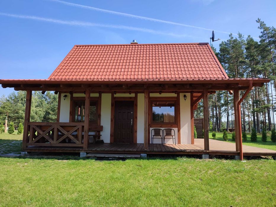 Domek nad jeziorem, Kaszuby, linia brzegowa, kominek, Zagroda Szarlota