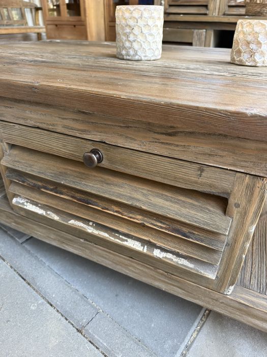 Stolik STARE drewno drewniany shuttersy DUŻY 140 taras loft indyjski