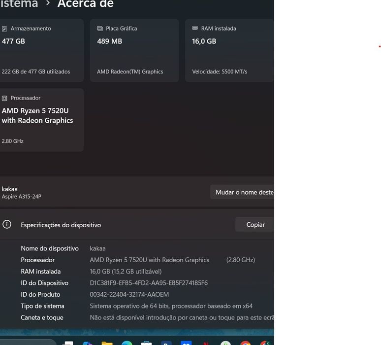 Portátil PERFEITAS condições