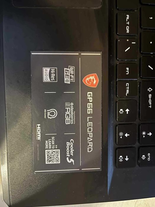 Laptop gamingowy MSI GP66 i7-11800H,32GB,1+0,5TB SSD, RTX 3070 (140W)
