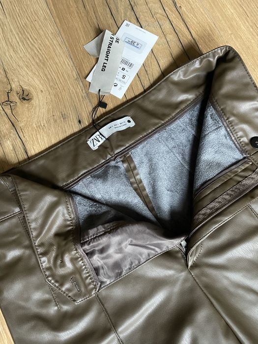 Spodnie skórzane szerokie Zara S NOWE! palazzo