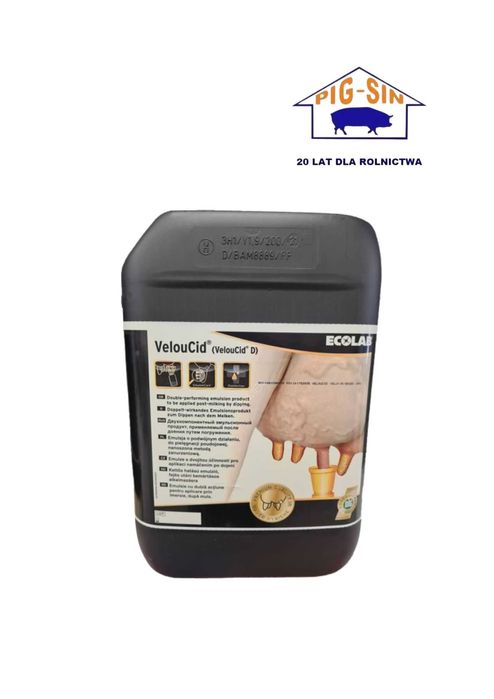 Veloucid skuteczny dezynfekcja+pielęgnacja strzyków po udoju +jod,20kg