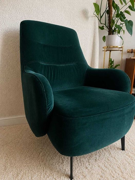 Sprzedam 2 eleganckie fotele w kolorze ciemnej zieleni
