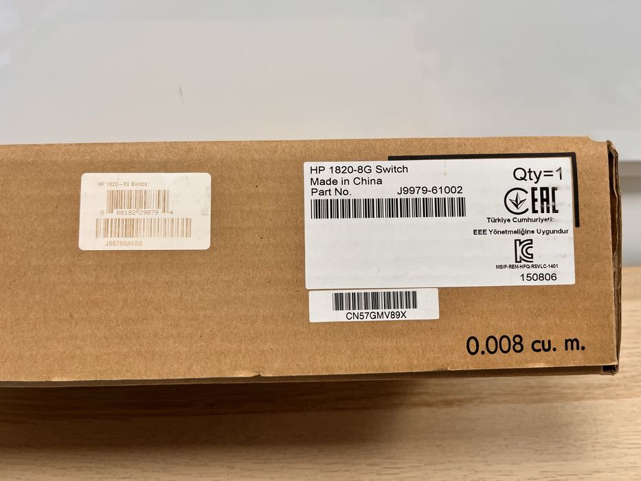 HP 1820 8G Switch J9979A 10/100/1000BASE-T Ports 1-8