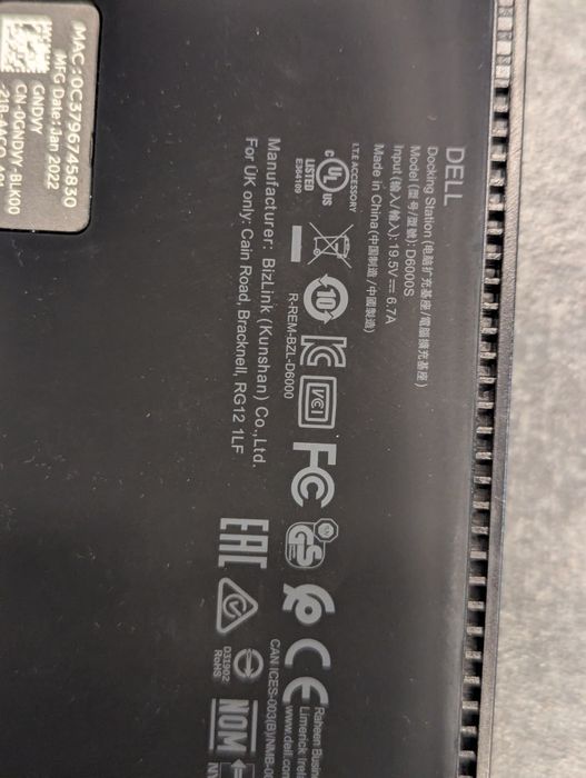 Stacja dokująca Dell D6000S USB-C / USB 3.0 | 3x 4K | Zasilacz 130W