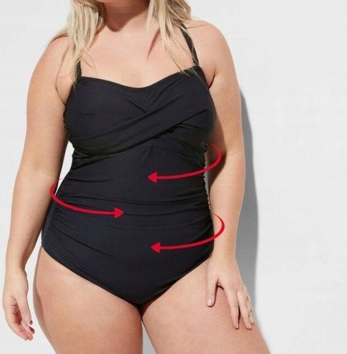 B.P.C kostium jednoczęściowy marszczony czarny 46.