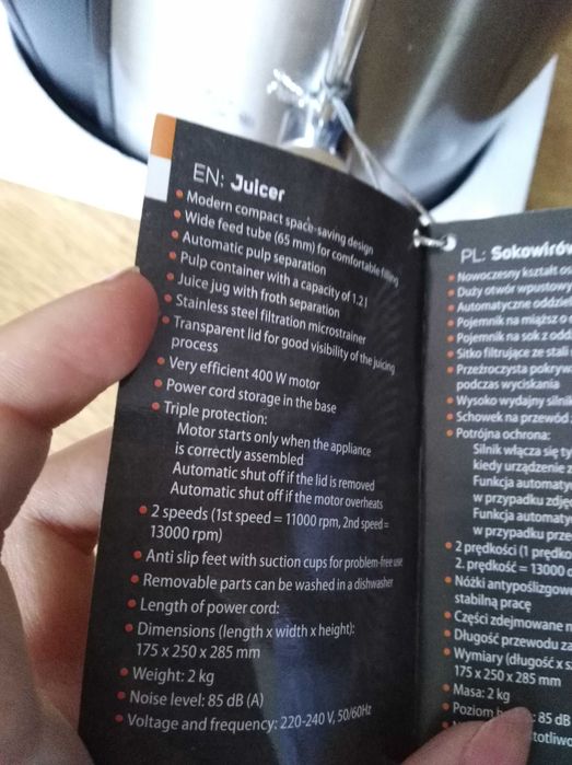 Máquina de Fazer Sumos Sencor (portes incluídos)