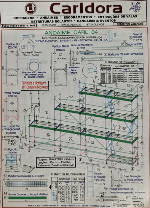 Andaime de modelo CARL 04