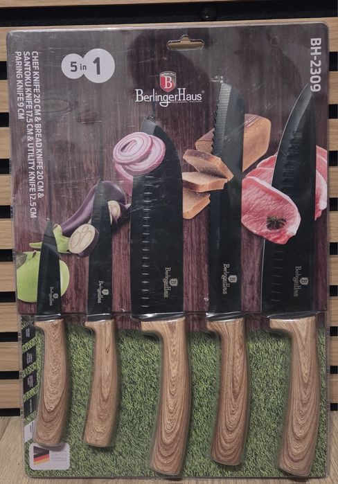 NOWY zestaw 5 noży Berlinger Haus Forest Light Line BH-2309.