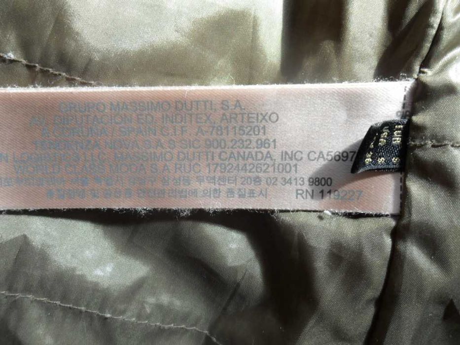 Massimo Dutti-oliwkowa pikowana kurtka S