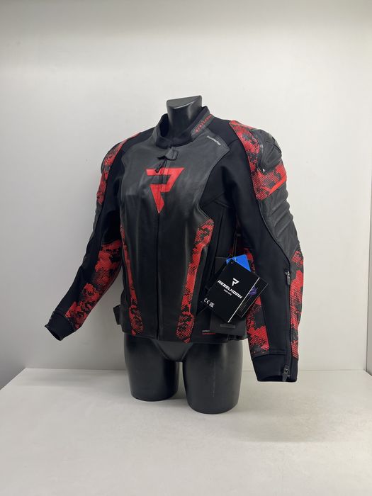 Kurtka motocyklowa skórzana REBELHORN VELOCE CAMO/BLACK/FLUO RED rozmiar 50 NOWA!