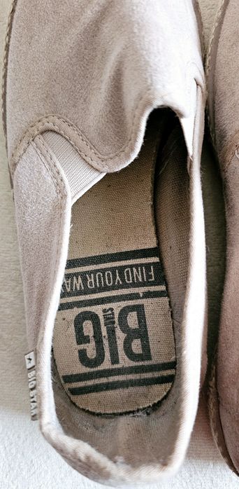 Beżowe, wsuwane, damskie espadryle, Big Star, rozm 39