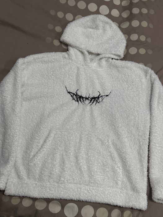 (БЕЗ ПЕРЕДОПЛАТИ) Біле плюшове худі y2k