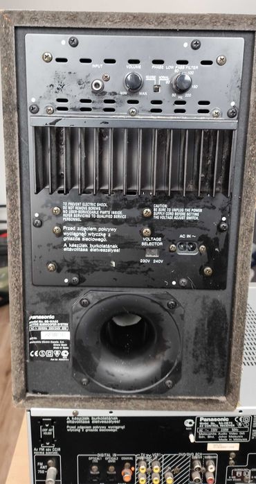 Kolumny podłogowe TANNOY M5 Amplituner i Subwoofer aktywny Panasonic