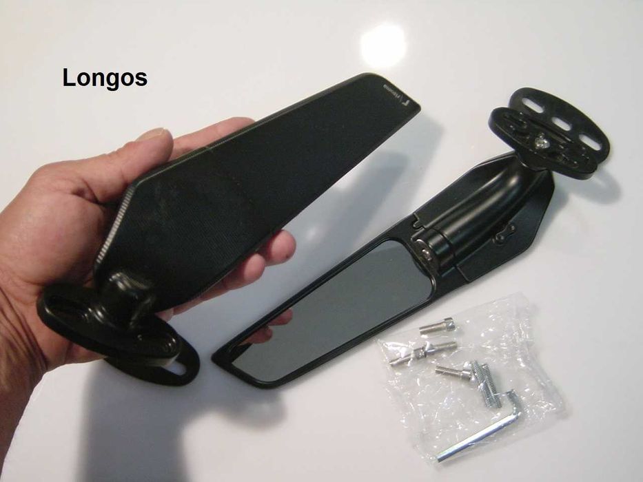 Espelhos para mota em asa aerodinâmica