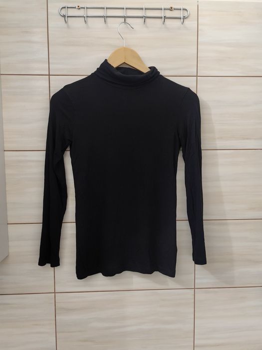 Wiskozowy czarny golf basic H&M S