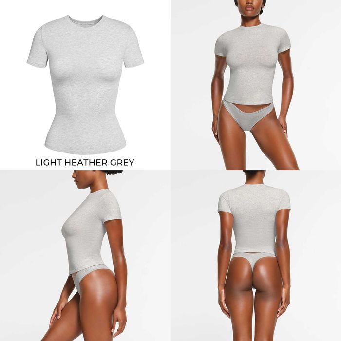 Футболка Skims Cotton Jersey T-Shirt З БІРКАМИ