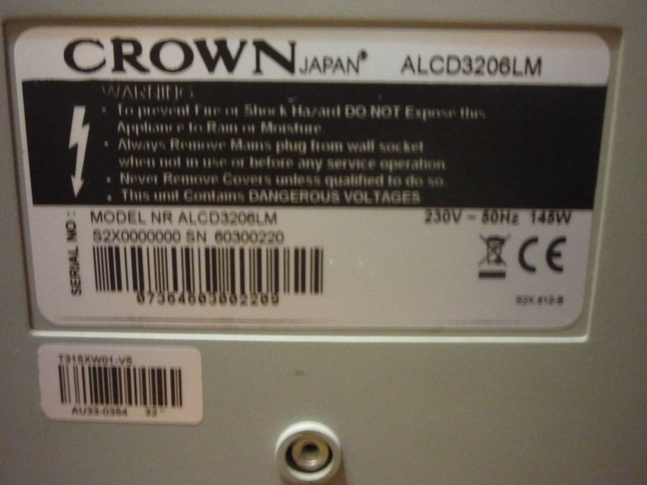 TV Crown Lcd a funcionar corretamente e com comando novo