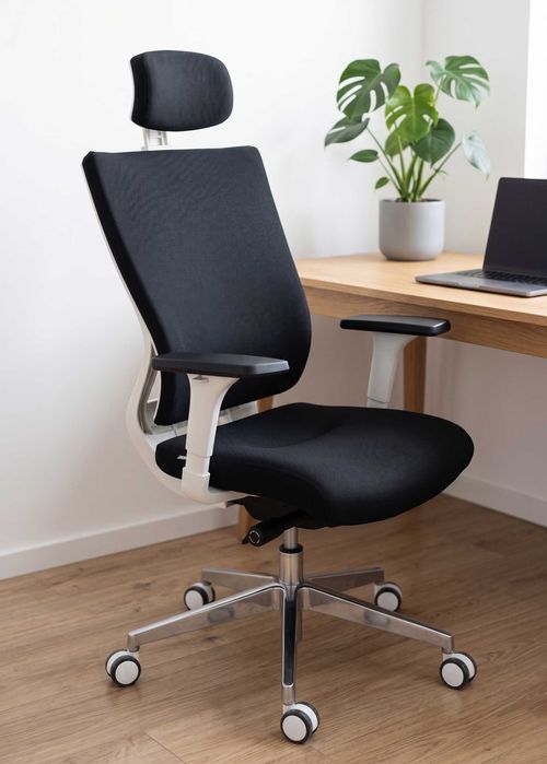 Ergonomiczny Fotel Biurowy GROSPOL MaxPro WT HD Chrom black Krzesło Obrotowe Nowy