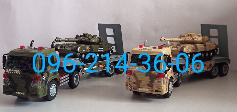 Трейлер Танковый тягач с танком. Звук, свет.