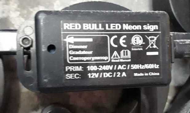 Неоновая LED red bull неон красная вывеска