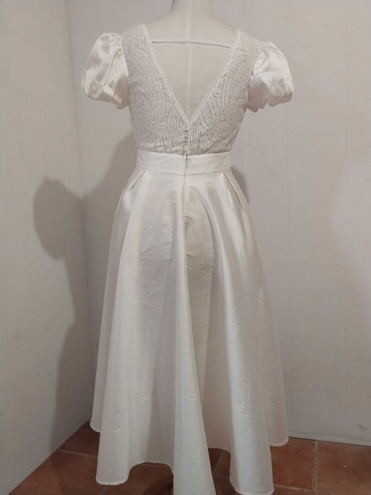 Vestido de noiva midi, tam 42