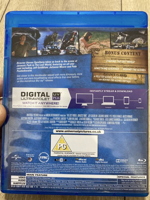Jurassic Park / Юрский период — оригинальный диск (DVD / Blu-ray)