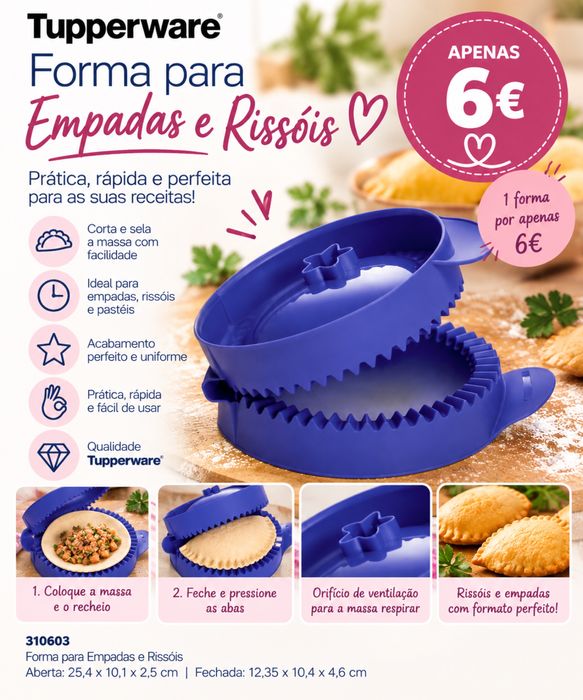 Forma para Empadas/Rissois Tupperware