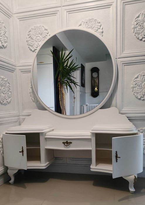 Zabytkowa toaletka  Chippendale okucia po renowacji