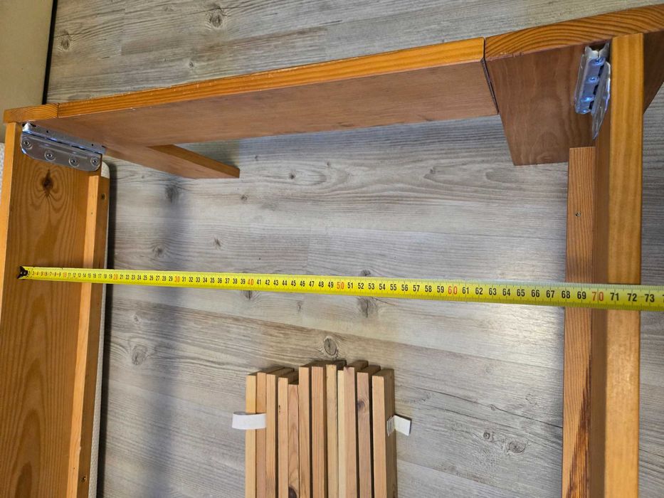 łóżko drewniane z materacem 160 x 70 (łatwe składanie)