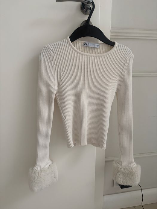 Bluzka sweter z futerkiem  Zara S z