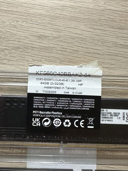 RAM DDR5 Kigston 2x32GB