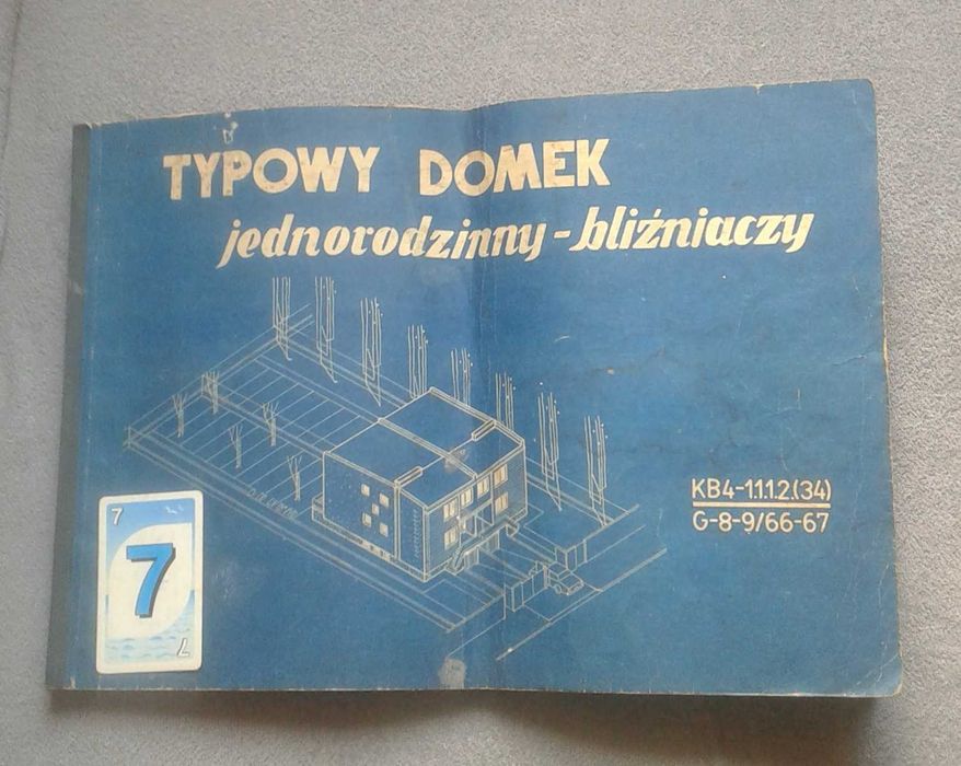 Dokumentacja projektowa z lat '70. Dom jednorodzinny - bliźniaczy.