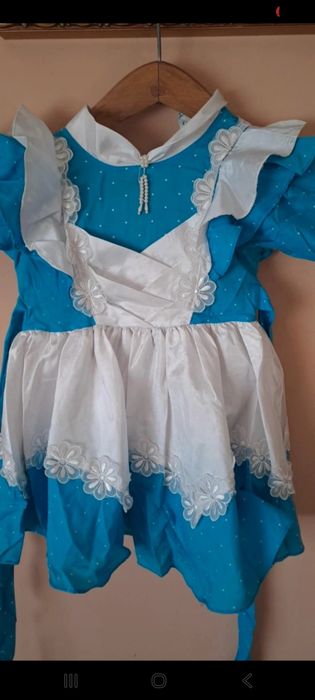 Sukienka Niebieska Prl