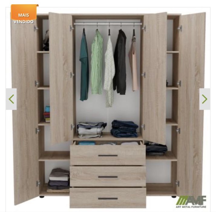 ROUPEIRO TECKNO (4 portas + 3 gavetas)