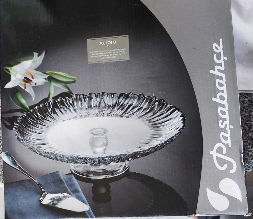 Prato de Bolo 31,5cm Aurora Com Base