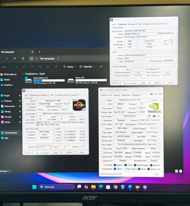Komputer AMD Ryzen micro Tower PC z Windowsem gotowy do użytku