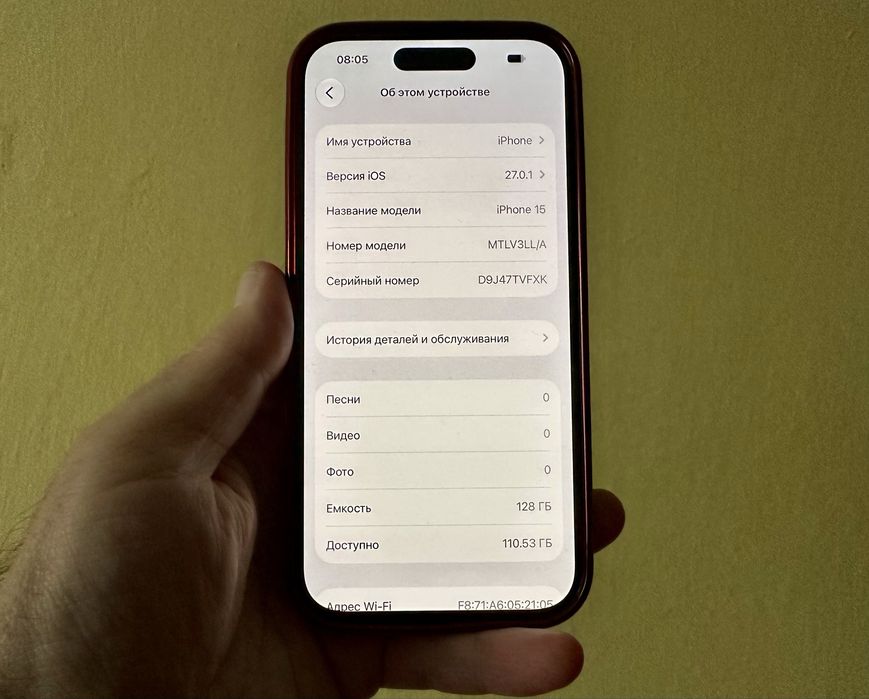 Iphone 15.  128г.  Face ID -. АКБ 86%