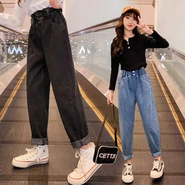 Распродаж! Дитячі широкі джинси Мом для дівчат детские широкие джинсы