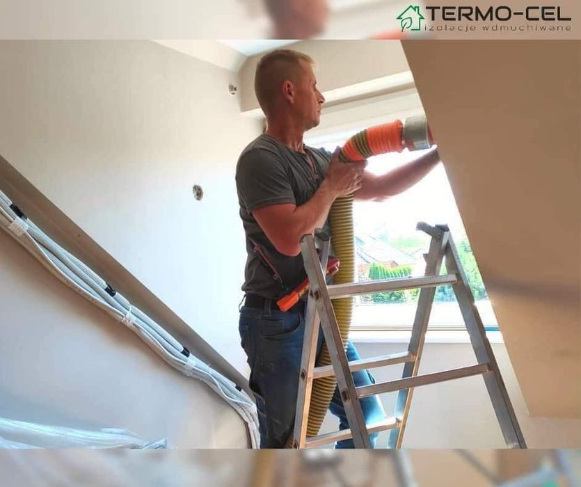 Ocieplenia celulozą, naprawa izolacji, wdmuchiwanie celulozy Termex