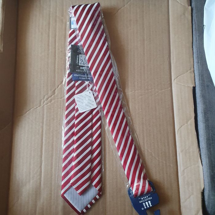 Krawat męski śledź Collection Adam jedwab żakardowy (k-9)OK