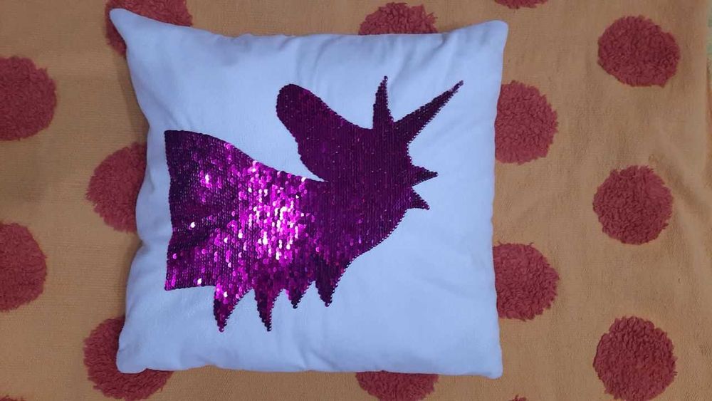 Единорог, Подушка единорог с пайетками