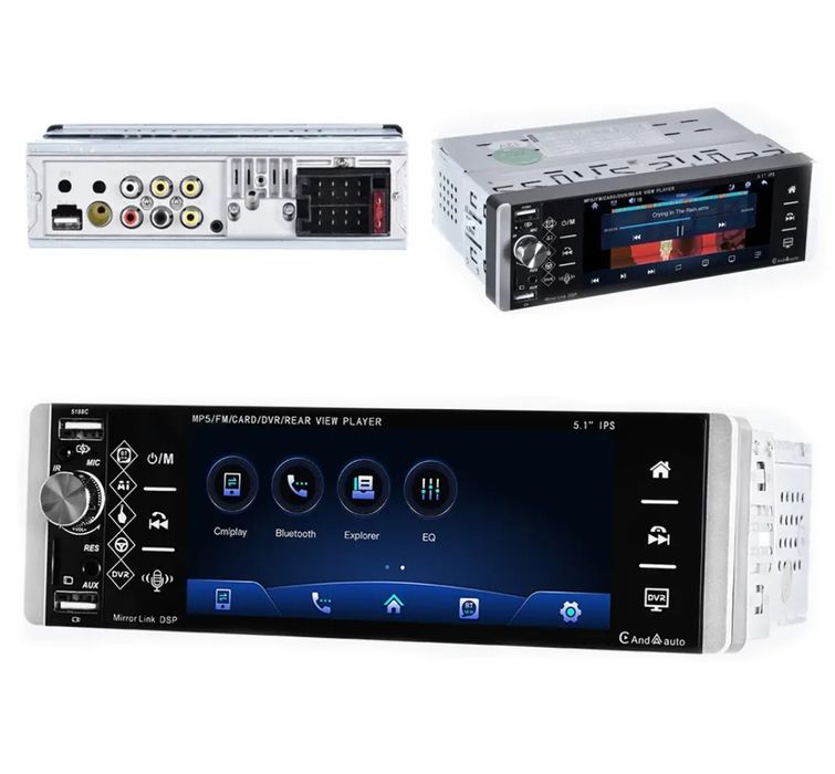 Rádio 1din 5.1 polegadas touch USB AUX Carplay e android Auto NOVO