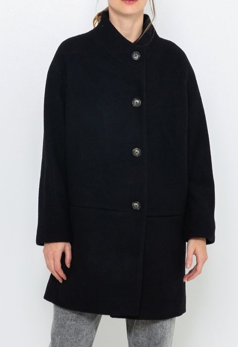 Sobretudo de lã preto