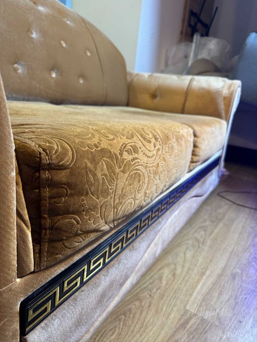 Zestaw dwóch sof barokowych welur glamour – stan bardzo dobry!