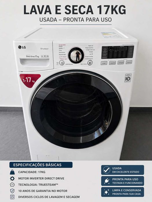 Maquina De Lavar Roupa LG F1K2Cs2W 17Kg